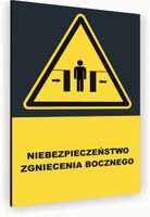 Tabliczka znak informacyjny 40x30 Antracyt RYZYKO ZGNIECENIA Nierdzewna