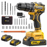 Zestaw bezszczotkowej wiertarki udarowej/wkrętarki 21V - 2 baterie +