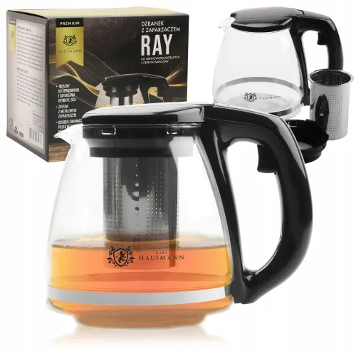 DZBANEK SZKLANY Z STALOWYM ZAPARZACZEM ZAPARZACZ DO HERBATY ZIÓŁ 1500 ML na Arena.pl