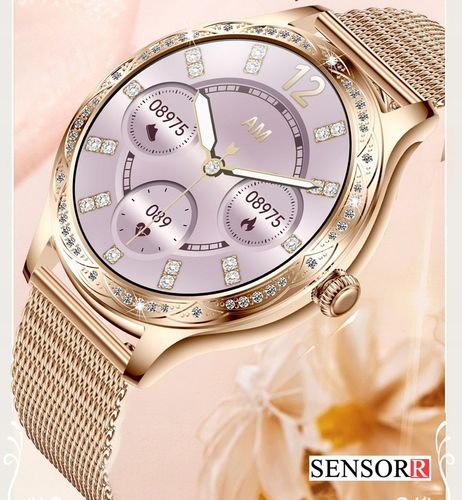 SREBRNY ZEGAREK SMARTWATCH DAMSKI ROZMOWY CIŚNIENIOMIERZ PULSOMETR KROKI PL na Arena.pl