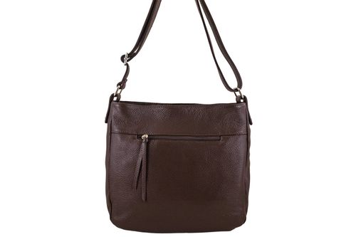 Torebka codzienna skórzana damska - Brązowa ciemna na Arena.pl