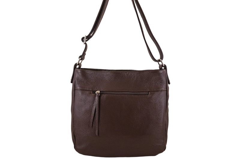 Torebka codzienna skórzana damska - Brązowa ciemna zdjęcie 5