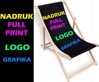 Leżak drewniany Logo Napis Grafika Nadruk Prezent