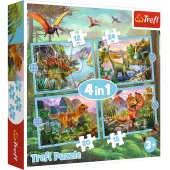 Puzzle 4w1. Wyjątkowe dinozaury
