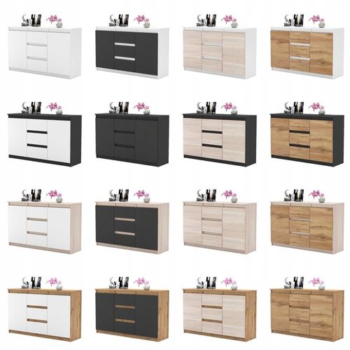 Komoda ANTRACYT WOTAN z szufladami Duza Szafka AGA 120cm do Sypialni na Arena.pl