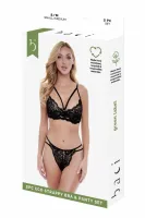 baci 2 pcs. eco strappy bra and panty set black m/l - ekologiczny komplet