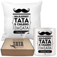 ZESTAW PODUSZKA I KUBEK ORYGINALNY PREZENT DLA TATY TEŚCIA DZIEŃ OJCA TATA