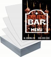 Ulotki A6 reklamowe firmowe 1000szt projekt w cenie różne wzory GRILL BAR
