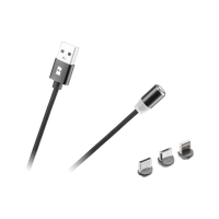 Kabel magnetyczny USB - USB-C typ C lightning iPhone micro USB 3w1 1m Rebel