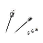 Kabel magnetyczny USB - USB-C typ C lightning iPhone micro USB 3w1 1m Rebel