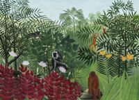 Plakat 18x13cm Tropical Forest, Rousseau Vintage do Salonu