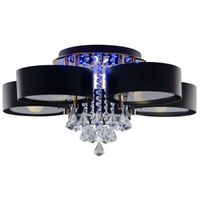 Glamour LAMPA sufitowa DRS8006/5 LED 300W TR BL Elem 5-punktowa OPRAWA z pilotem kryształki złote czarne