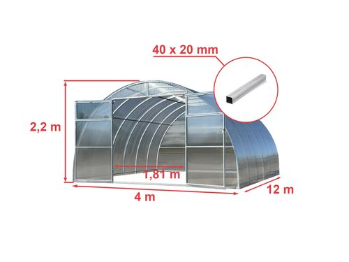 Szklarnia Mocna MAXI 40x20 4x12m 4mm na Arena.pl