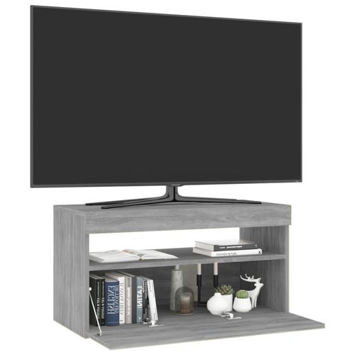 Szafka pod TV z oświetleniem LED, szary dąb sonoma, 75x35x40 cm na Arena.pl