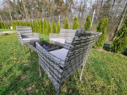 Zestaw Mebli Ogrodowych HDM technorattan Garden szary 4 el. Balkon meble na Arena.pl