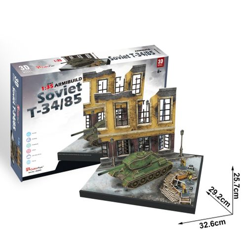 PUZZLE 3D SOVIET T-34/85 223el CUBICFUN na Arena.pl