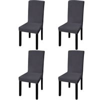 Elastyczne pokrowce na krzesła, 4 szt., antracytowe
