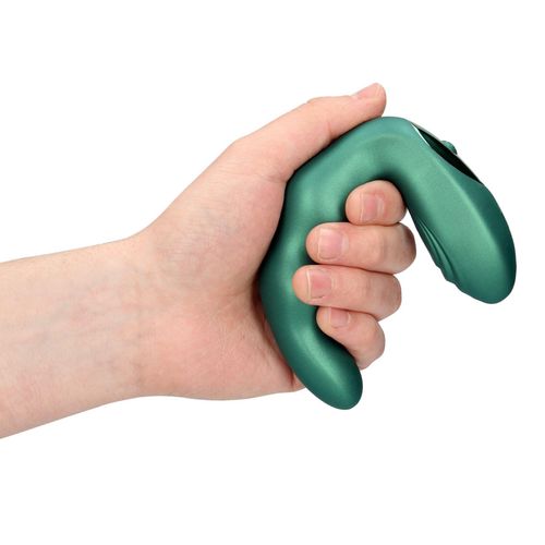Bent Vibrating Prostate Massager with Remote Control - Metallic Green na Arena.pl