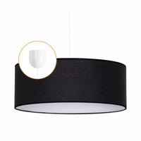 LAMPA WISZĄCA ŻYRANDOL SUFITOWA NOWOCZESNA E27 LED CZARNY ABAŻUR 40cm kabel