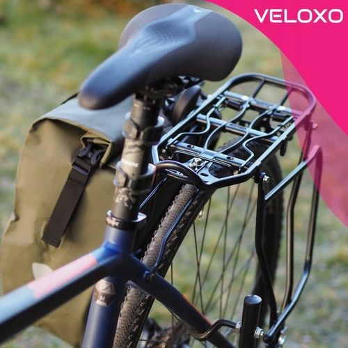 BAGAŻNIK ROWEROWY POD SAKWY TORBY VELOXO CZARNY ALU POD TARCZĘ 24-29 na Arena.pl
