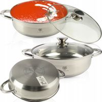 GARNEK Z SZKLANĄ POKRYWKĄ SOLID 5,2L 28 CM STAL NIERDZEWNA INDUKCJA GAZ