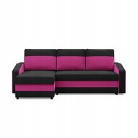 KANAPA NAROŻNIK ORION CZARNY FUKSJA RÓŻOWY Rozkładana BONELL