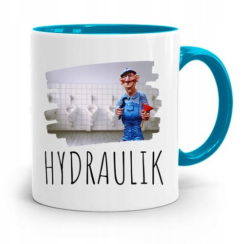 Kubek Błękitny Prezent Dla Hydraulika Hydraulik Z Nadrukiem Ze Zdjęciem na Arena.pl