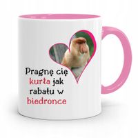 Kubek Różowy Nosacz Janusz Pragnę Cię Kurła Jak Z Nadrukiem Ze Zdjęciem