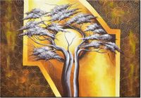 100 70CM OBRAZ PŁÓTNO DRZEWO NOCĄ PŁÓTNO RAMA