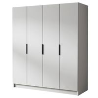 Szafa SALVADOR I 200 cm-pojemna garderoba-BIAŁY+CZARNY