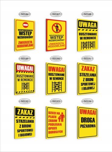 Tabliczka znak informacyjny dibond nadruk uv 40x30 UWAGA droga pożarowa na Arena.pl