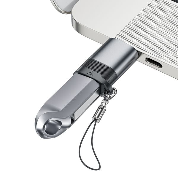 Adapter przejściówka USB-C - USB-A - szary zdjęcie 4