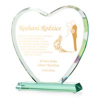 Szklane serce PODZIĘKOWANIE DLA RODZICÓW na ślub prezent