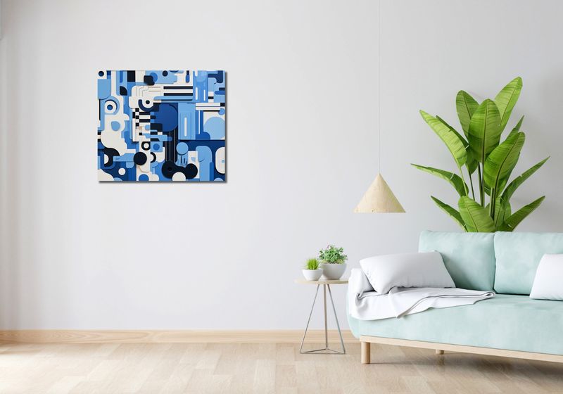 Obraz 70x60cm Niebieski Labirynt zdjęcie 2