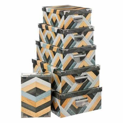 Zestaw 6 pudełek Marquetry zdjęcie 1
