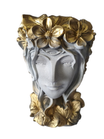 Doniczka MIKO popielata z złotymi dodatkami