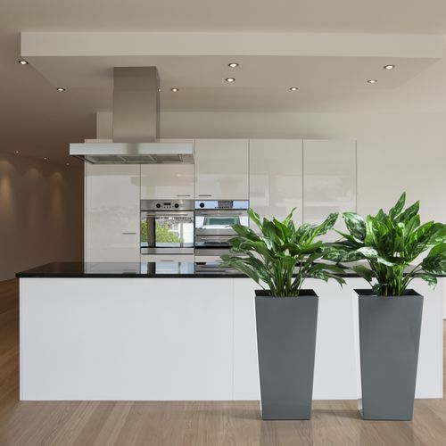 Doniczka wysoka z wkładem połysk antracyt H 465 mm na Arena.pl