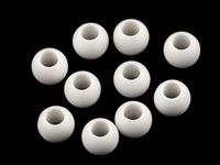 KORALIKI PLASTIK DUŻY OTWÓR MAT BIAŁE 10x12MM 6SZT