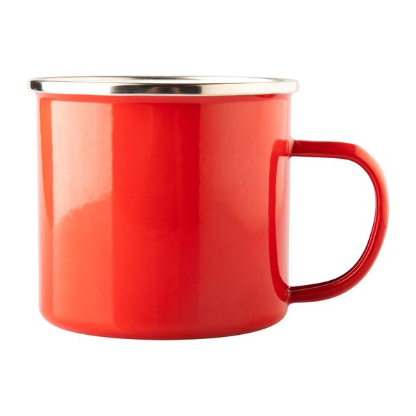 Kubek emaliowany Oldschool 500 ml, czerwony zdjęcie 3