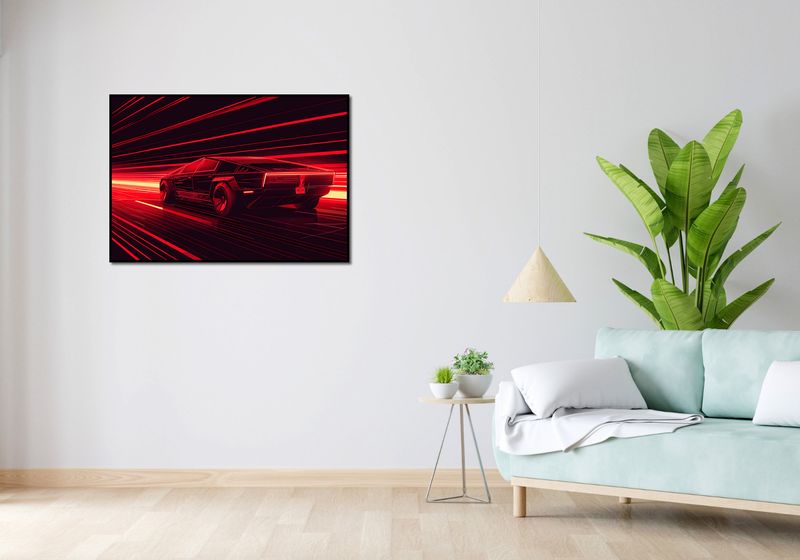 Plakat 100x70cm Prędkość w Czerwonym Neonie zdjęcie 4
