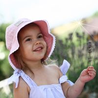 Pupill Afrodyta kapelusz dla dziewczynki na lato bucket hat róż 48-50