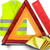TRÓJKĄT OSTRZEGAWCZY KAMIZELKA ODBLASKOWA KOC RATUNKOWY FOLIA NRC
