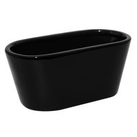 Ceramiczna owalna miseczka doniczka osłonka 21 cm czarny