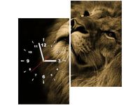 60X60CM ZEGAR ZŁOTY LEW OBRAZ DREWNO ŚCIAN KWADRAT