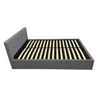 Łóżko tapicerowane z pojemnikiem 140x200 Vertica stelaż zagłówek szare