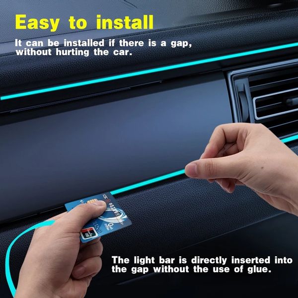 Neon Taśma Neonowa Led Do Dekoracji Wnętrza Samochodu 3M/12V Biała zdjęcie 3