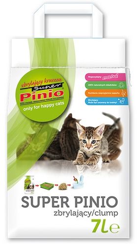 Drewniany żwirek zbrylający dla kotów, gryzoni i ptaków - Super Pinio 7L na Arena.pl
