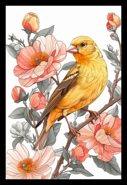 Plakat 20x30cm Wiosenny Śpiewaczek zdjęcie 2