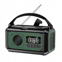 RADIO NA KORBKĘ SOLARNE PRZENOŚNE DO WYPADEK AWARII 12000MAH 15.5x9.2x8 CM