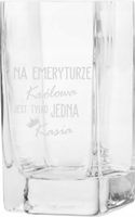 Wazon z grawerem JAKOŚĆ EMERYTURA z imieniem TANIO
